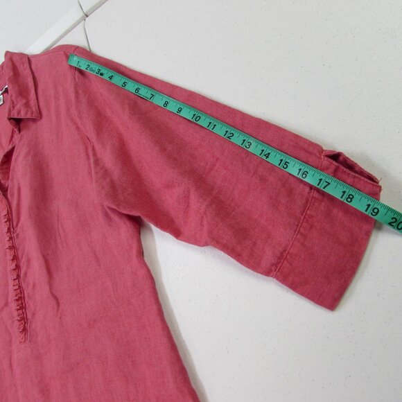 Chico's Stonewashed Red 100% Linen 3/4 Sleeve Tunic Top Size 2 (XL) - Picture 13 of 16